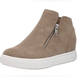 Cushionaire Vegan Suede Wedge Sneaker